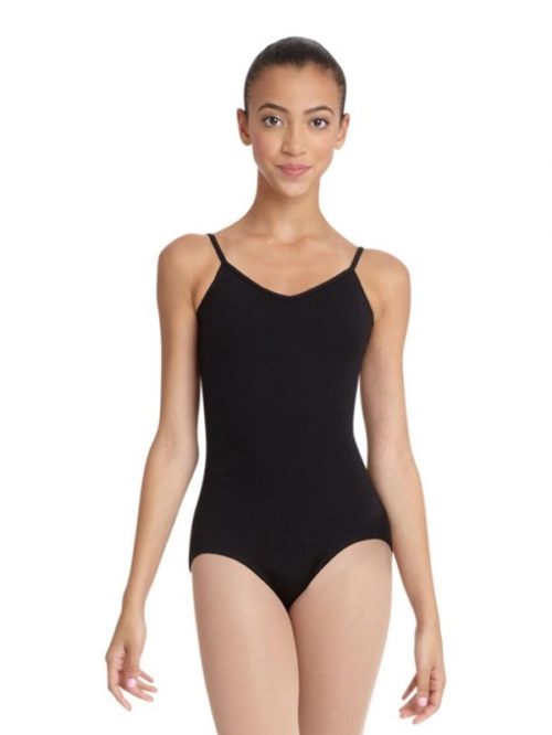 model in small black ballet outfit