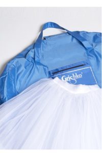 blue tutu bag with white tutu