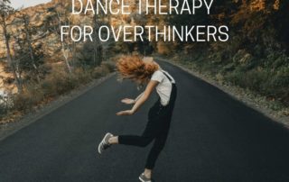 a woman dancing free on a quiet road - dance therapy for overthinkers