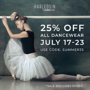 The Dance Store Summer Sale 25% OFF Banner