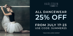 The Dance Store Summer Sale 25% OFF Banner