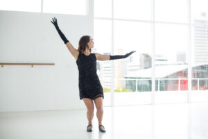tap dancer practicing in studio flapper 1920s tap shoes
