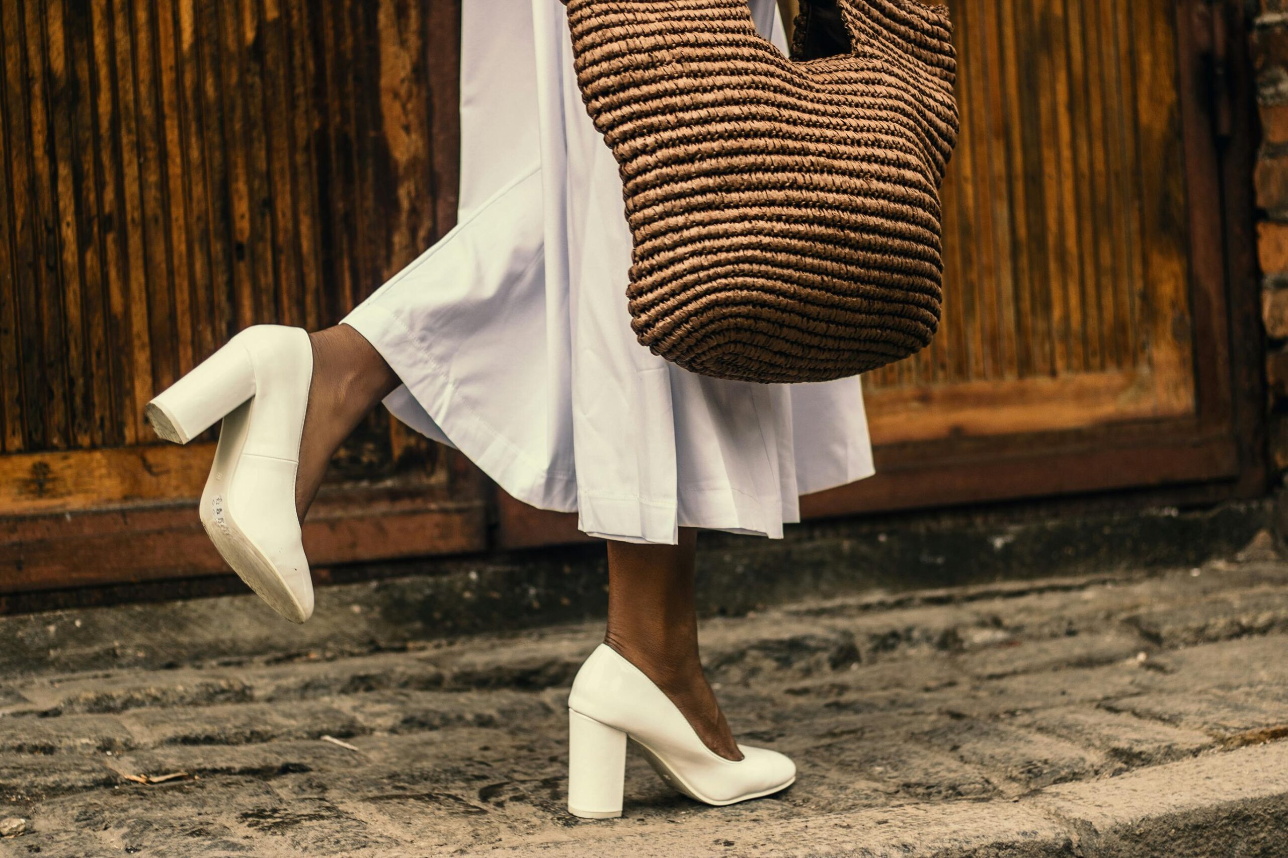 pexels-godisable-jacob-skirt styling white heels fashion summer spring inspo