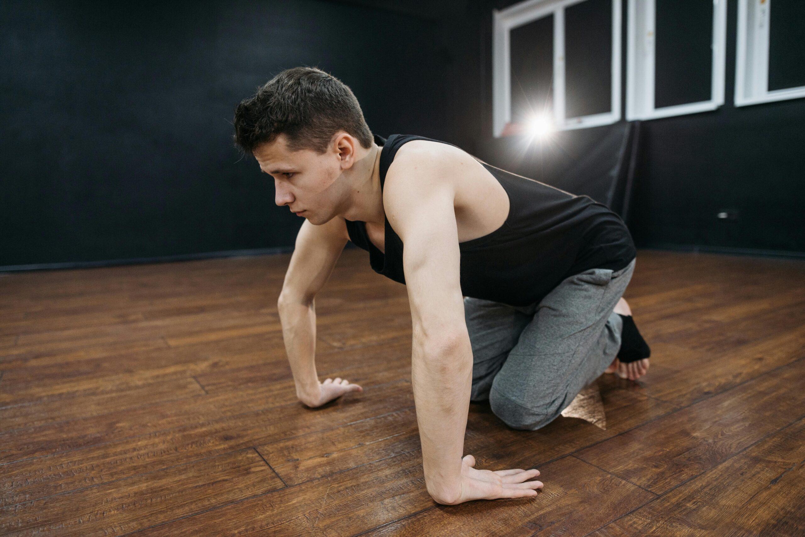male dancer studio rehearsal contemporary
