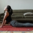 asian woman stretching home march dance challenge